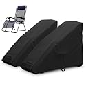 STARTWO Zero Gravity Chair Cover Outdoor Waterproof Folding Lounge Armchair Cover for Zero Gravity Chair with Storage Bag Black,2 Pack