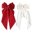 Starvis Silky Satin Hair Bow for Women| Large French Barrettes with Long Tails | Adorable Hair Accessories for Women &amp; Girls | Ideal for Weddings, Parties, and Bridal Fusion Clips.(Pack of 2)