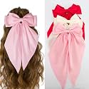 Starvis Silky Satin Hair Bow for Women| Large French Barrettes with Long Tails | Adorable Hair Accessories for Women &amp; Girls | Ideal for Weddings, Parties, and Bridal Fusion Clips.(Pack of 3)