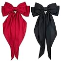 Starvis Silky Satin Hair Bow for Women| Large French Barrettes with Long Tails | Adorable Hair Accessories for Women &amp; Girls | Ideal for Weddings, Parties, and Bridal Fusion Clips.(Pack of 2)