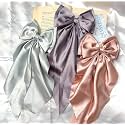 Starvis Silky Satin Hair Bow for Women| Large French Barrettes with Long Tails | Adorable Hair Accessories for Women &amp; Girls | Ideal for Weddings, Parties, and Bridal Fusion Clips.(Pack of 3)