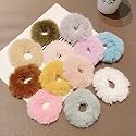 Starvis Soft Luxury Fur Scrunchies for women girls, Scrunchies for wrist | PACK OF 12 | Fur Pastel colors,Hair Ties combo, Anti-Hair-Breakage, Hair Scrunchie Set for Girls, Women, Mom, Sister