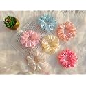Starvis Soft Luxury Organza Holographic Shinny Scrunchies for women girls, Scrunchies for wrist | PACK OF 6 | Unicorn,Mermaid colors,Hair Ties combo, Anti-Hair-Breakage, Hair Scrunchie Set for Girls, Women, Mom, Sister