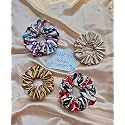 Starvis Soft Luxury Satin Scrunchies for women girls, Scrunchies for wrist | PACK OF 4 | Silk Pastel Nude colors,Hair Ties combo, Anti-Hair-Breakage, Hair Scrunchie Set for Girls, Women, Mom, Sister