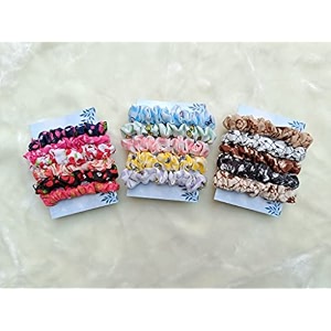 starvis soft luxury skinny cloth scrunchies for women girls scrunchies for wrist  pack of 10  cloth pastel colorshair ties combo anti-hair-breakage hair scrunchie set for girls women mom sister
