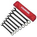 STARWORK TRUE MECHANIC™ 7-Piece 2-in-1 Ratcheting Wrench Set with Rolling Pouch, 120-Tooth, SAE&Metric