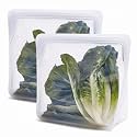 Stasher Silicone Reusable Storage Bag, Stand-Up Mega Bag, Reusable Freezer Bags,Microwave,Dishwasher,Oven Safe,Sous Vide,Premium Lunch Container,Eco Friendly,Food Storage Bags,104 oz,Clear (Pack of 2)