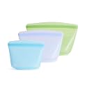 Stasher Premium Reusable Silicone Bags and Lunch Bag, 3-Pack, Multicolor