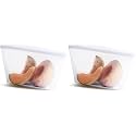 Stasher Premium Reusable Silicone Bowls, 2-Pack, Clear, 8-Cup