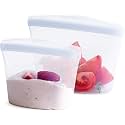Stasher Premium Reusable Silicone Food Storage Bags, 2-Pack, Clear