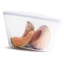 Stasher Premium Reusable Silicone Leak-Free Food Storage Bowl, Clear, 8-Cup