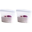 Stasher Premium Silicone Reusable Food Storage Bag, Clear | Microwave, Sous Vide, Dishwasher, Oven and Freezer Safe | BPA Free, Leak-free, Eco-friendly, 1-Cup Bowl (Pack of 2)