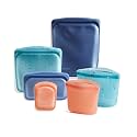 Stasher Silicone Reusable Food Storage Bags, 6-Pack Starter Kit, Reusable Freezer Bags, Microwave, Dishwasher, Oven Safe, Sous Vide, Lunch Containers, Eco Friendly, Snack Bag, Sea Spray