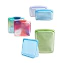 Stasher Silicone Reusable Food Storage Bags, 6-Pack, Reusable Freezer Bags, Microwave, Dishwasher, Oven Safe, Sous Vide, Premium Lunch Containers, Eco Friendly, Food-safe Silicone Snack Bag, Tie Dye