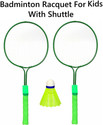 STATIC (Pack of 2) Badminton Racquet Double Rod for Kids + 1 Shuttlecock + Carry Bag Badminton Kit