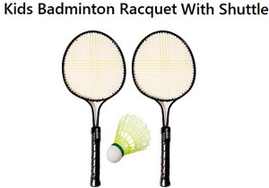 static pack of 2 double rod badminton racquet for kids  1 shuttlecock  carry bag badminton kit