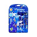 Stationary Set School Kit Good For Birthday Return Gift Cute Educational Supplies For Kids -1*Steel Pencil Box,1*Lead Pencil,2*Pencils,1*Sharpener,1*Pencil Leads,2*Pencil Caps - (Space Theme)