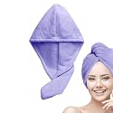 Status Contract Set of 2 Hair Towel Super Absorbent Quick Dry Towel Bathrobe Magic Hair Warp Towel Super Quick-Drying Microfiber Bath Towel Bath Towel (Purple- 2), 200 Tc