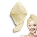 Status Contract Head Towel|Standard Size Microfiber Quick Dry Towel|Super Absorbent &amp; Soft|Luxury Spa Towel with Hook|Lightweight Travel Towel|Microfiber Hair Towel for Men &amp; Women | (Yellow)