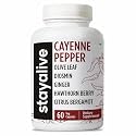 STAY ALIVE Cayenne Pepper Capsules w/Ginger, Garlic, Turmeric, Hawthorn, Diosmin, Citrus, Ceylon Cinnamon and Olive Leaf Extract, 10-in-1 Blend, 60 Pills, Non-GMO & Gluten-Free Supplement