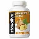 StayAlive Pure Ginger Root Extract 10,000mg with 5% Gingerols, 120 Ginger Root Capsules for Nausea, Immunity and Digestive Health, 10:1 Super Extract Powder, Non-GMO and Gluten-Free Ginger Supplement