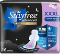 STAYFREE Advanced All Nights XXXL | Odor Control | Absorbs 2x more | Ultra Thin Pads Sanitary Pad (Pack of 16)