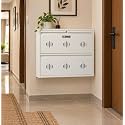 StayHappy Wide Wall-Mounted MS Shoe Rack | Key Lock | Compact Design | Thick Metal Layer for Durability | Powder-Coated Steel (White, 2 Door)