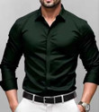 STC FASHION Men Solid Formal Dark Green