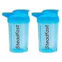 Steadfast Nutrition Protein Shaker Blender 400ml Bottle for Whey Protein Mix, Cycling, Gym Water Bottle with Blender Ball (Neon Blue Pack of 2)