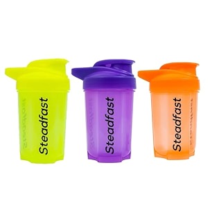 steadfast nutrition protein shaker blender 400ml bottle for whey protein mix cycling gym water bottle with blender ball neon green purple orange pack of 3