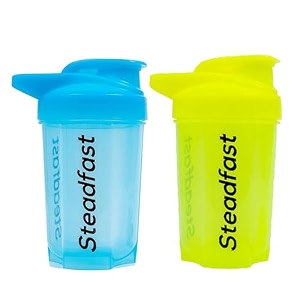 steadfast nutrition plastic protein shaker blender 400ml bottle for whey protein mix cycling gym water bottle with blender ball neon blue green pack of 2