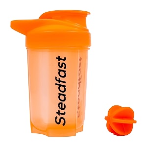 steadfast nutrition plastic protein shaker blender 400ml bottle for whey protein mix cycling gym water bottle with blender ball neon orange pack of 1
