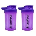 Steadfast Nutrition Protein Shaker Blender 400ml Bottle for Whey Protein Mix, Cycling, Gym Water Bottle with Blender Ball (Neon Purple Shaker Pack of 2)