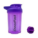 Steadfast Nutrition Plastic Protein Shaker Blender 400ml Bottle For Whey Protein Mix, Cycling, Gym Water Bottle With Blender Ball (Neon Purple Pack Of 1)