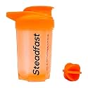 Steadfast Nutrition Plastic Protein Shaker Blender 400ml Bottle For Whey Protein Mix, Cycling, Gym Water Bottle With Blender Ball (Neon Orange Pack Of 1)