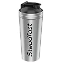 Steadfast Nutrition Silver Stainless Steel Shaker Sturdy &amp; leak-free Comfortable To Carry Free from Harmful BPAs Comes With A Blending Spring (Silver, 750ml)