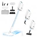 Steam Cleaner, 6 in1 Rotated Steam Mop Cleaner with 2 Modes, 2 Microfiber Pads, 400ML Removable Tank, 23FT Power Cable, Detachable Steam Mops for Floor, Laminate Floor, Tiles Cleaning (Arctic Blue)