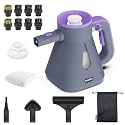 awasky Steam Cleaner: 10s Fast Heating-Lockable Steam Trigger-Large Tank-Refill Anytime-No Cooling-14 PCS Kit-Hand Held HandHeld Multi Portable Steamer for Home Kitchen Grout Tile Shower Cleaning Grey