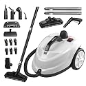 Steam Cleaner, Powerful Heavy Duty Canister Steamer with 34 Accessories, Steam Mop with 16.4 Ft Extra-Long Power Cord for Home Floor Cleaning, Grout, Upholstery, Car Detailing, White