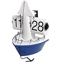 Steamer Flip Clo.ck, RETR.o Ship Desk, Number Hanging Clo.ck for Home Decor, Cool Unique Auto FLI.p Down Clock, Battery Powered (not incul) (RETR.o Ship) (Retro Ship)