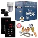 Executive 12 KW QuickStart ACU-Steam Bath Generator Package with Built-in Auto Drain and Install Kit in Matte Black | Steam Generator Kit with Dual Control Panel Steamhead 240V | EXT1200MB-A