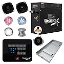 Steam Shower Generator Kit System | Brushed Nickel Shower Head + Self Drain Combo | Enclosure Steamer Sauna Package | Touch Screen Wifi App/Bluetooth Control Panel | 4.5kW Raven | RVB450BN-A