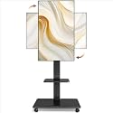 Steel Base Rolling TV Stand for 37-86 Inch TVs up to 110 lbs, Black
