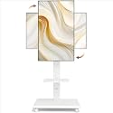 Steel Base Rolling TV Stand for 37-86 Inch TVs up to 110 lbs, White