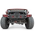 Steel Front Bumper Compatible for Jeep Wrangler 2007-2028 & Gladiator 2020-2028 | Heavy-Duty Winch-Ready with Stinger Bar | Versatile Off-Road OEM Fog Light Brackets & LED