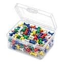 Steel Push Pins Pack of 50 | Multicolour Head Thumb Tacks with Sharp Steel Pins for Notice Board, Bulletin Board, Cork Board, Office, School, Classroom, Home & Craft Display