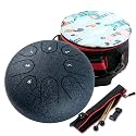 Steel Tongue Drum with Carrying Case: 6 Inch 8 Notes Rain Drum for Outside