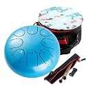 Steel Tongue Drum with Carrying Case: 6 inch 8 Notes Rain Drum for Outside