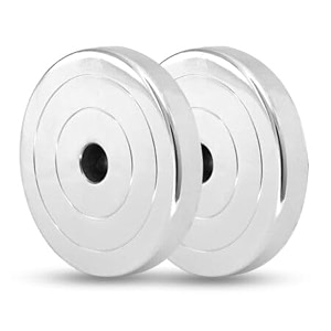 steel weight plate set chrome plated 5kg pack of 10 total weight 50 kgweight plates for curls straight bar spare weight plates iron plate for weightlifting strength training 5x10