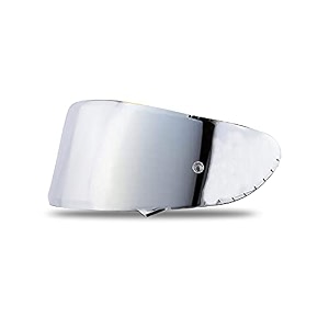steelbird sa-2 helmet visor compatible for all sa-2 model motorcycling helmets chrome silver visor